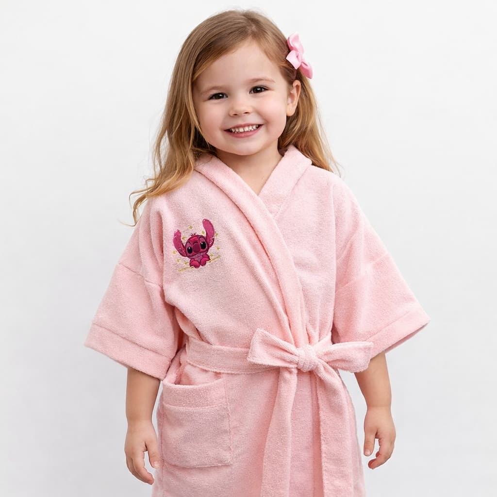 Roupão Infantil Stich Atoalhado Macio Confortável Pós Banho 2 a 16 anos ( Menina /Menino ) 3 cores