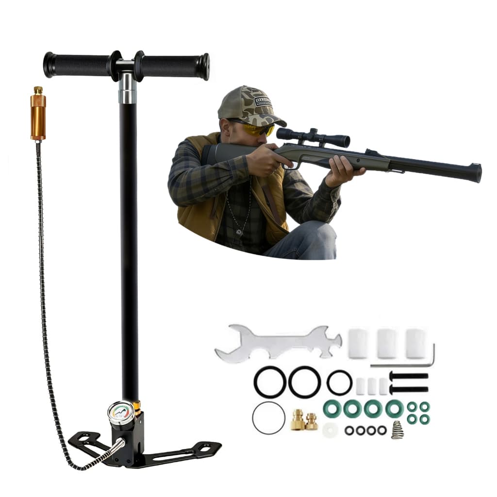 Bomba De Ar De 4 Estágios, Manômetro De 6000 Psi Suitable for tires, cars, and diving equipment