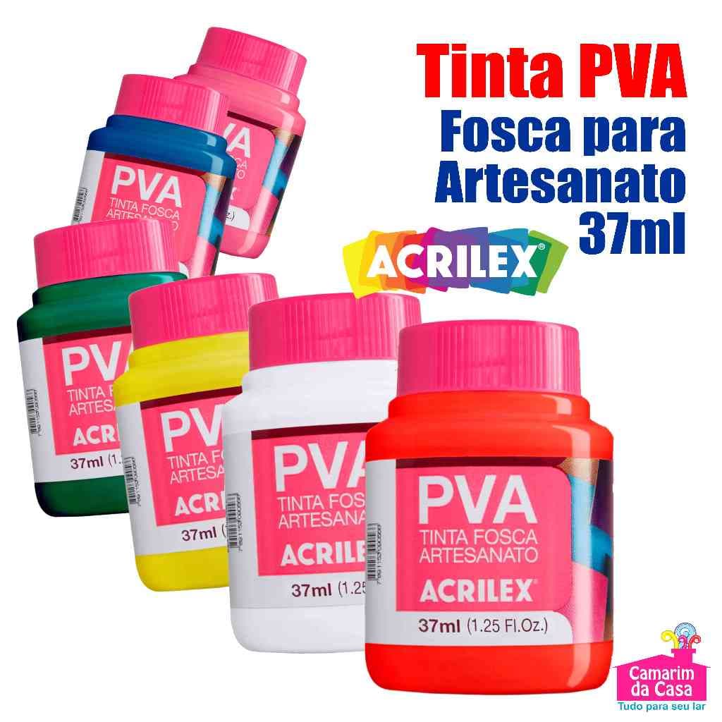 Tinta PVA Fosca Tubo com 37ml Marca Acrilex Diversas Cores