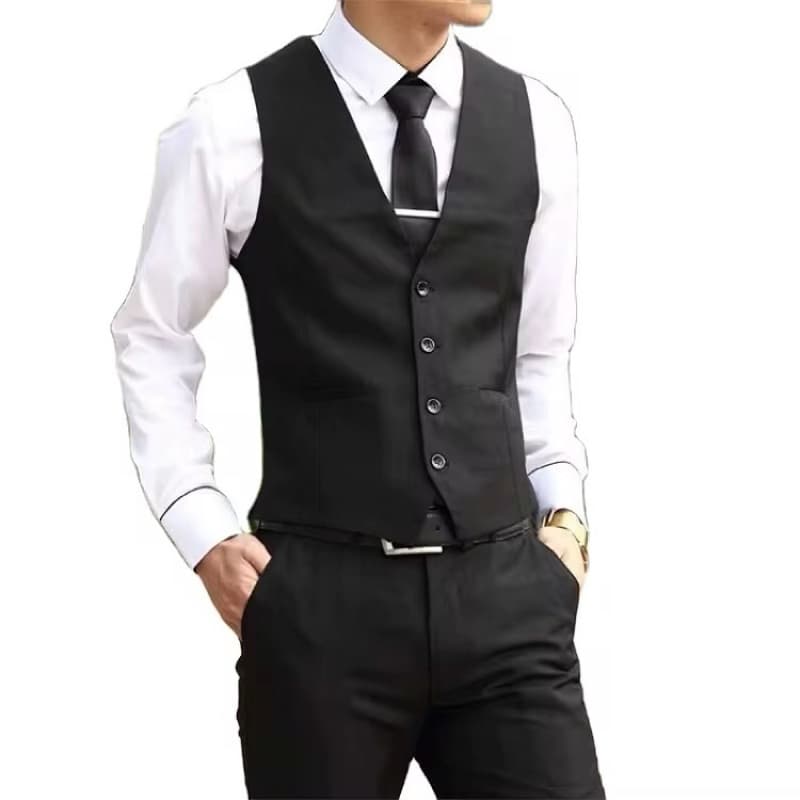 Colete Masculino Social Corte Italiano Oxford Preto