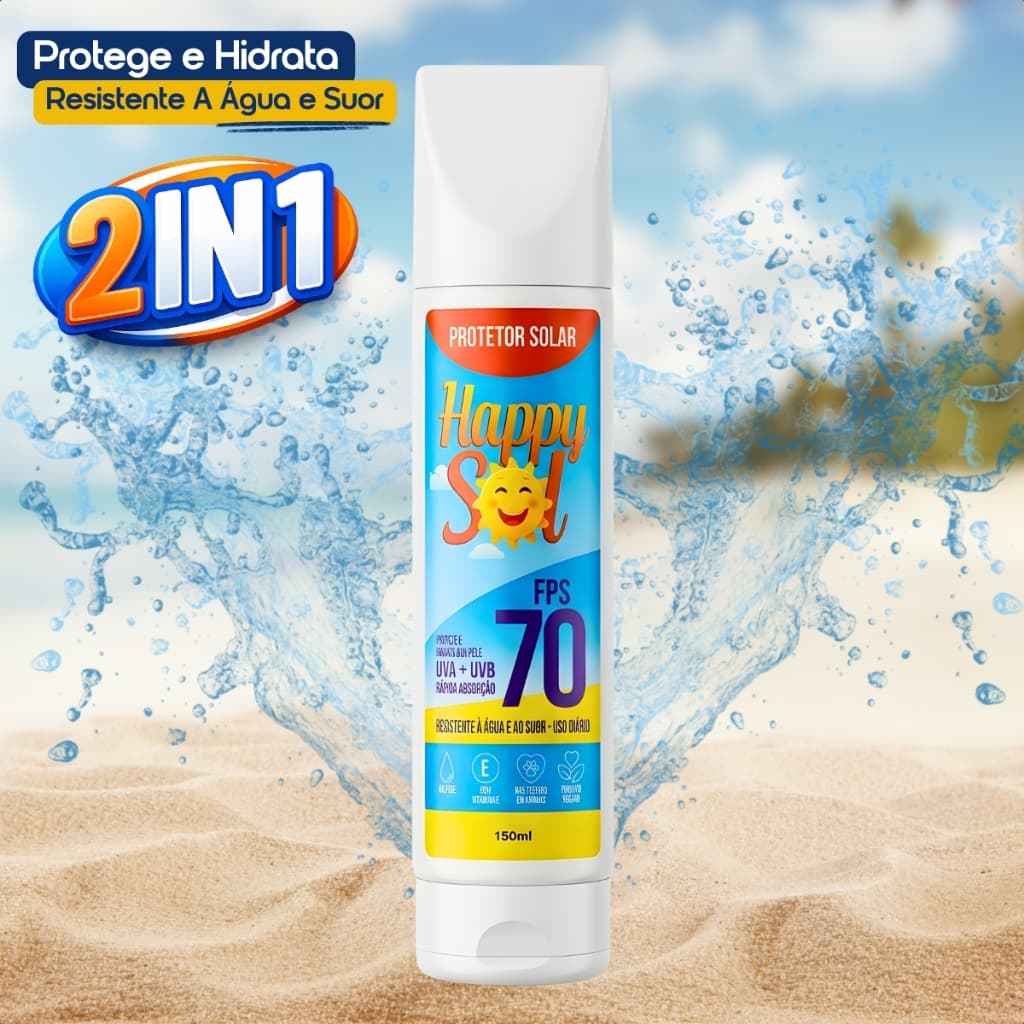 Protetor Solar Uva Uvb FPS 70 Dengue 150ml Suor Água Uso Diário Secagem Rápida