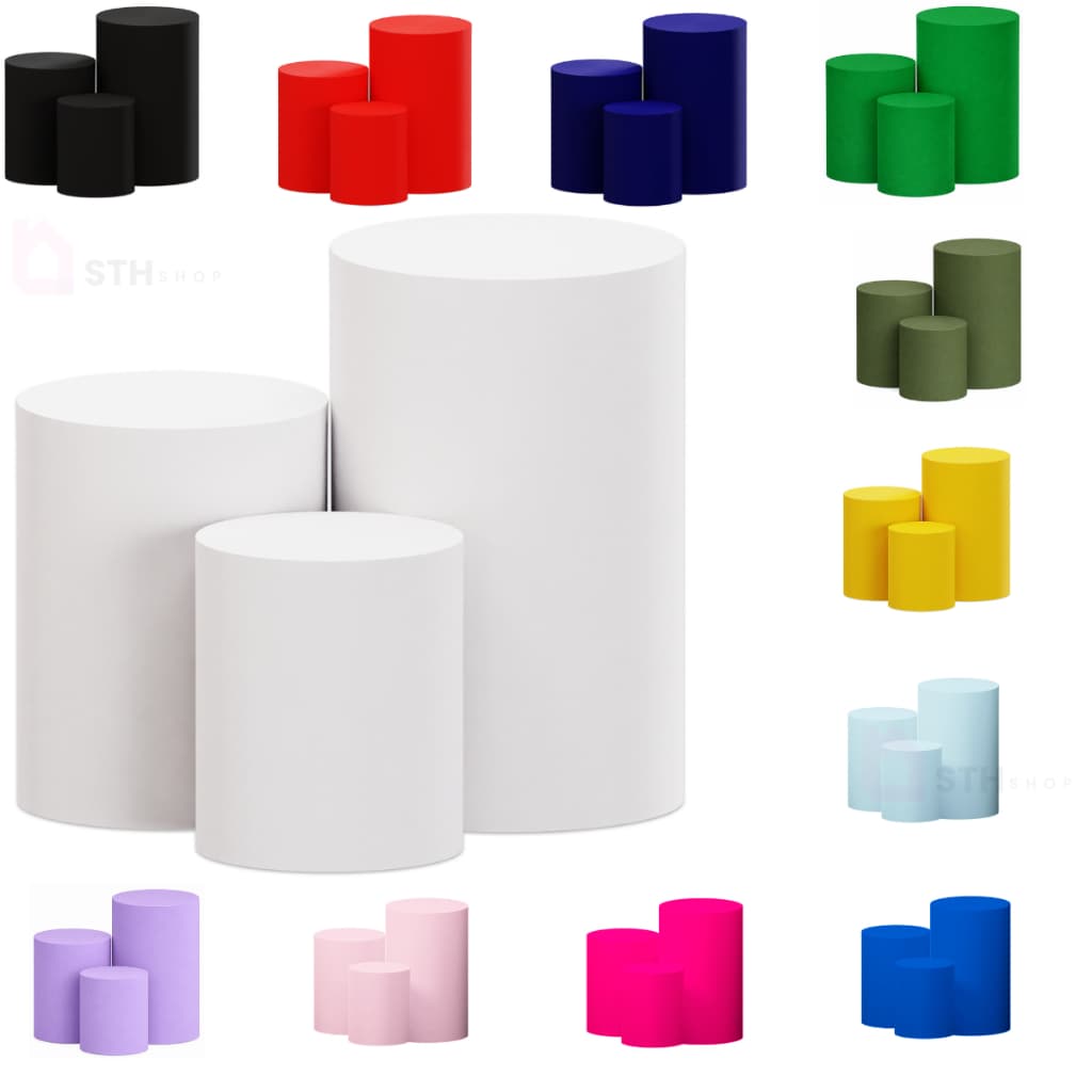 Trio De Capas Para Cilindros De Festa Branco P M G Com Elástico Veste Fácil Alta Qualidade