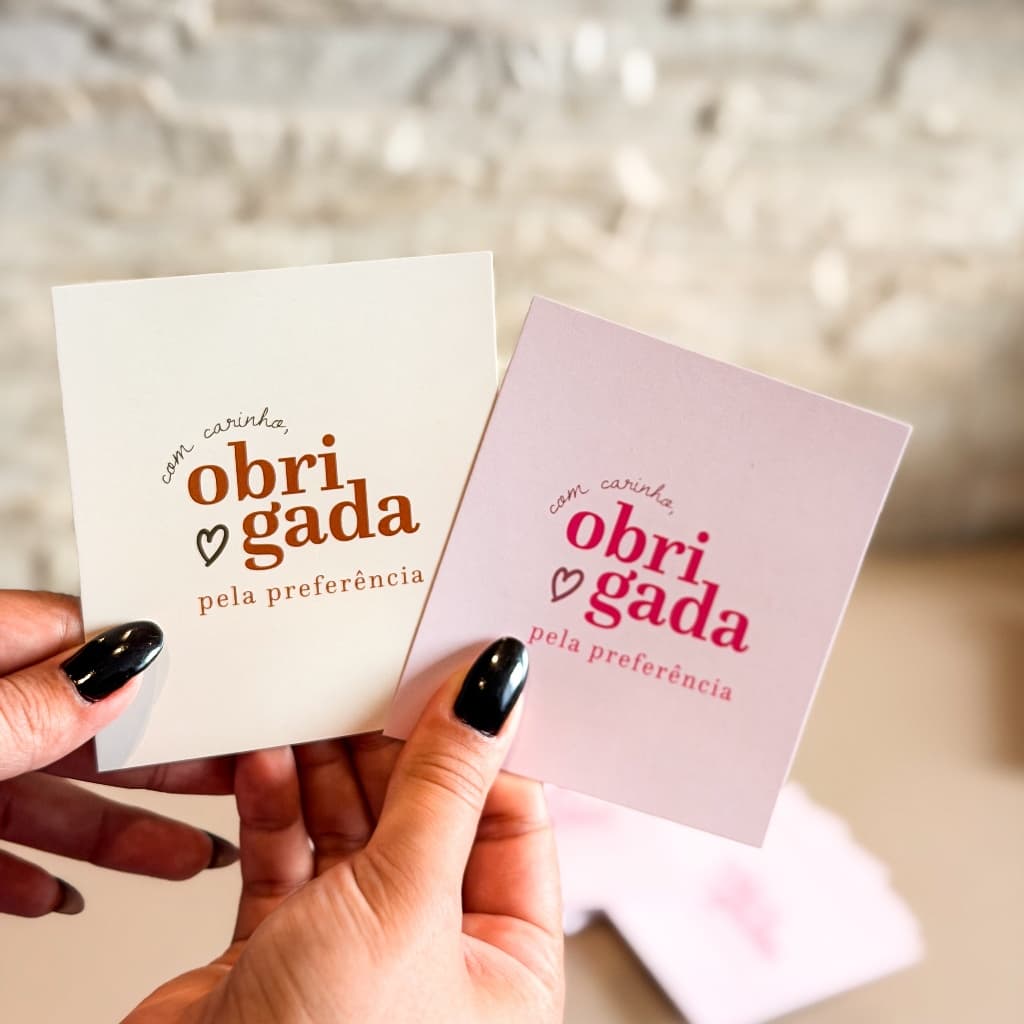 Cartão Postal de Agradecimento Cliente 9x9cm - Obrigado pela compra