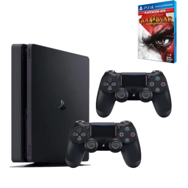 Playstation 4 Slim - Video game Ps4 1tb/com 2 controles + jogo Aleatório - Console Original - Semi novo