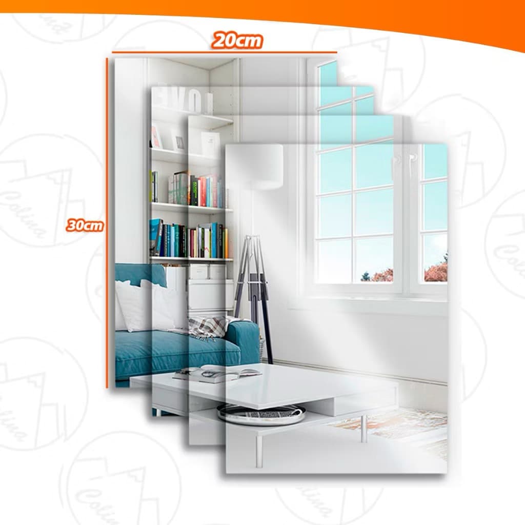 Espelho 20x30 Adesivo Acrílico Boa Nitidez de perto Retangular Decorativo Boa Qualidade Top