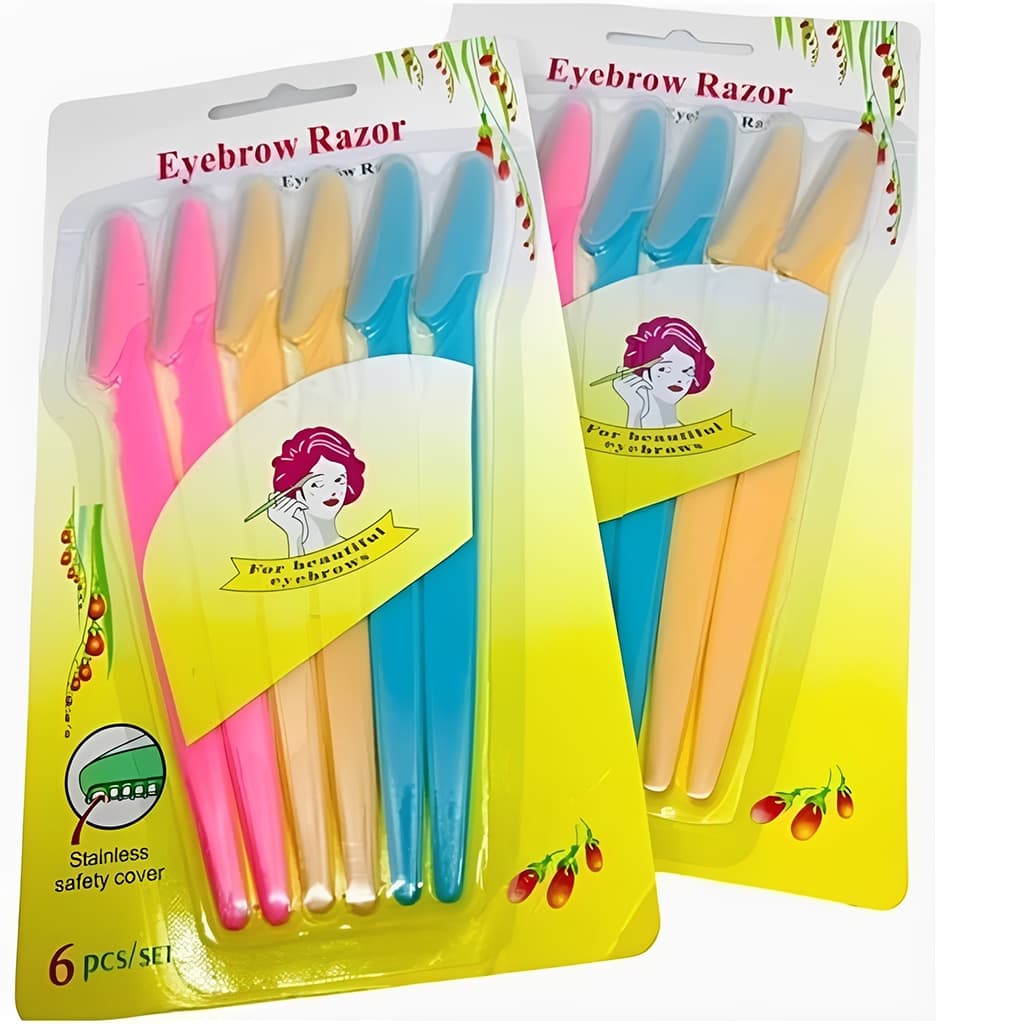Kit 6/12/18/24 Lâmina Sobrancelha e Rosto Navalha Navalhete para Depilação Facial Sobrancelhas Buço e Axila