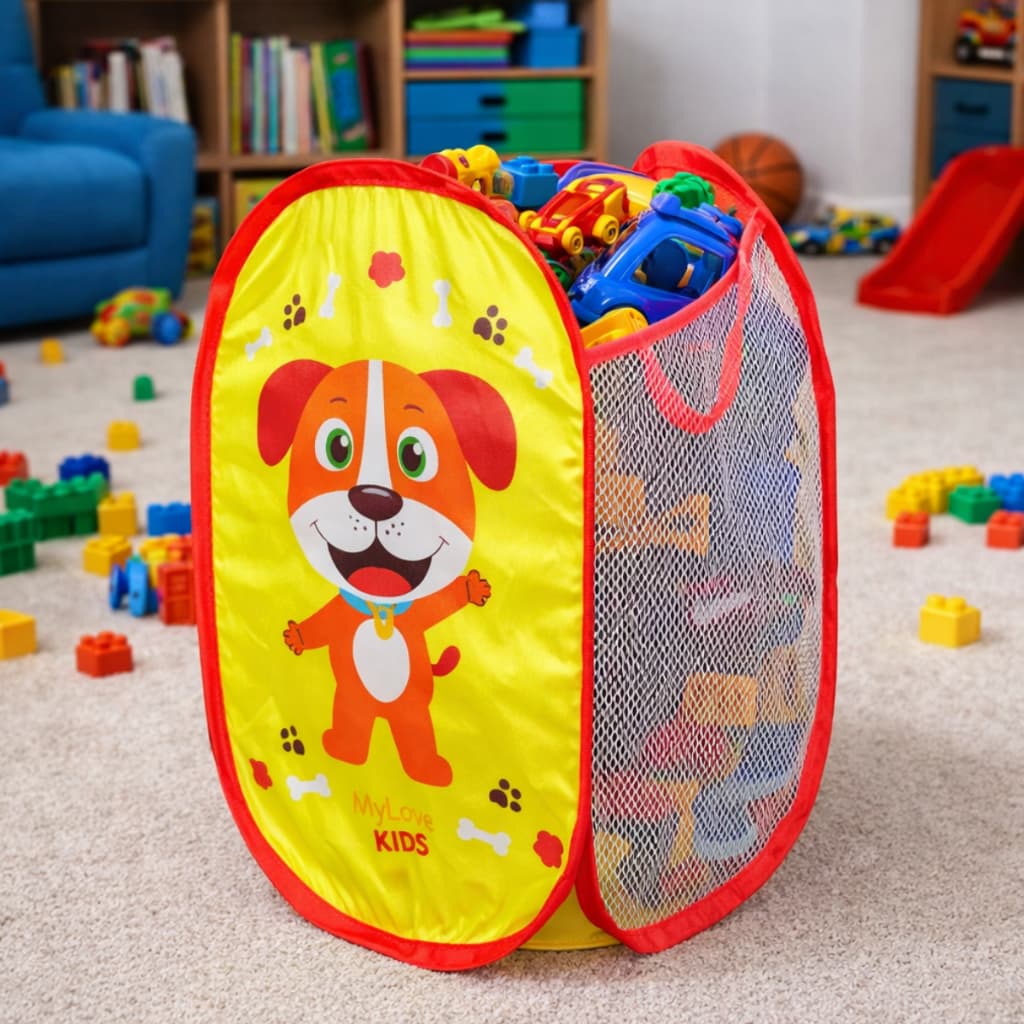 Cesto Organizador Multiuso Dobrável Infantil Para Brinquedos Roupas - Cachorro