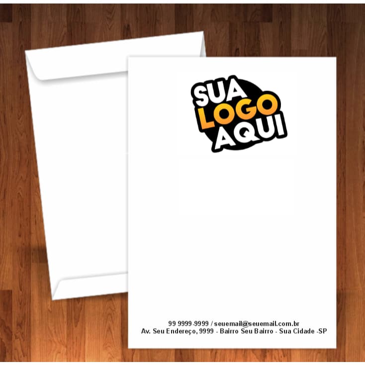 Envelopes Personalizados A4 - Papel Offset 90g Branco Colorido com sua Logo Marca