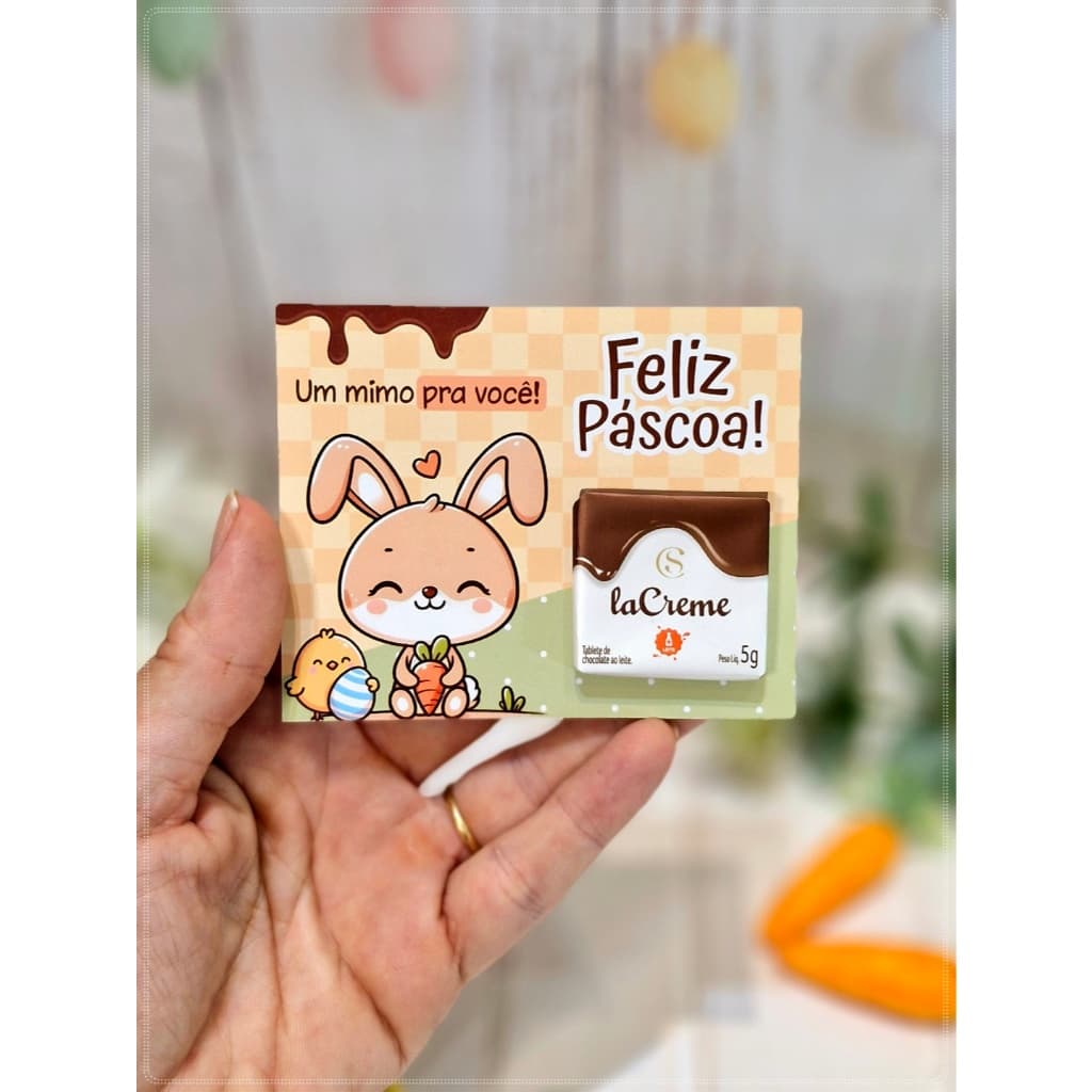 Card / Cartão para chocolate lacreme Cacau Show | Mimo Presente de Páscoa NÃO ACOMPANHA CHOCOLATE