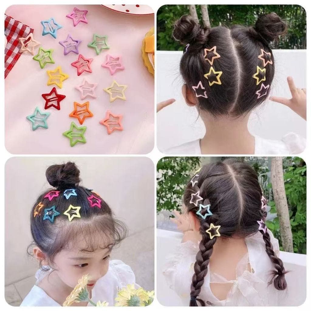 Kit 50 Tictac Estrela Clipe Cabelo Presilhas Coloridas Grampo Tic Tac Dopamina BBB Fofo Lindas Top