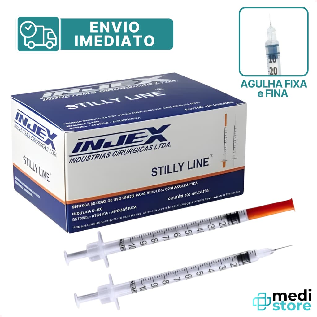 Seringa de Insulina Botox 1ml 100UI com Agulha Fixa e Ultra Fina 8x0,30 - Envio Imediato