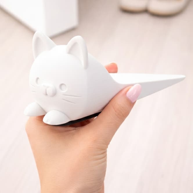 Trava Porta Gatinho Decorativo | Peso de Porta Gato Antiderrapante | Calço Porta Cunha Divertido