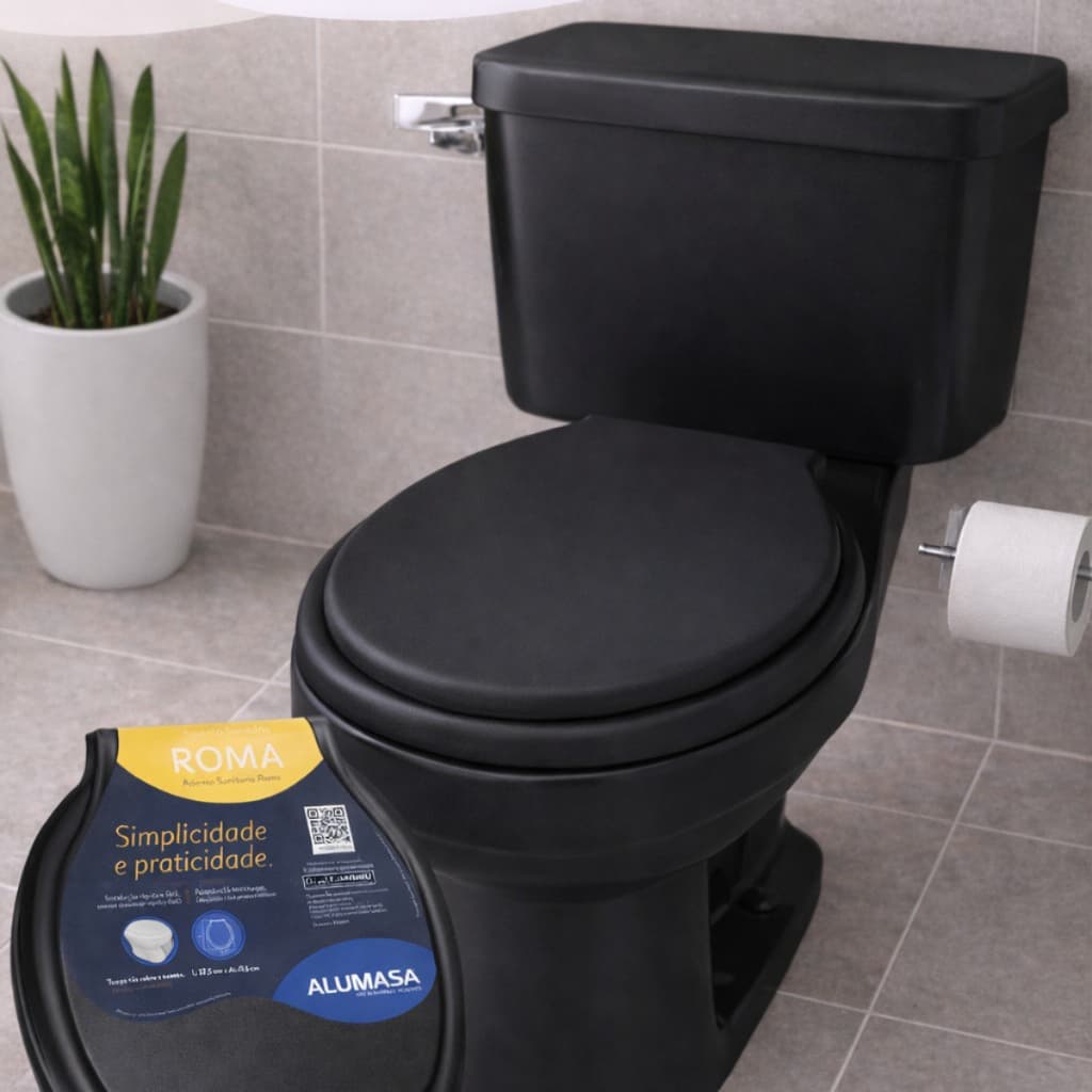 Assento para Vaso Sanitário Universal Tampa Redondo/Oval – Acompanha Kit Instalação Alumasa Hardex