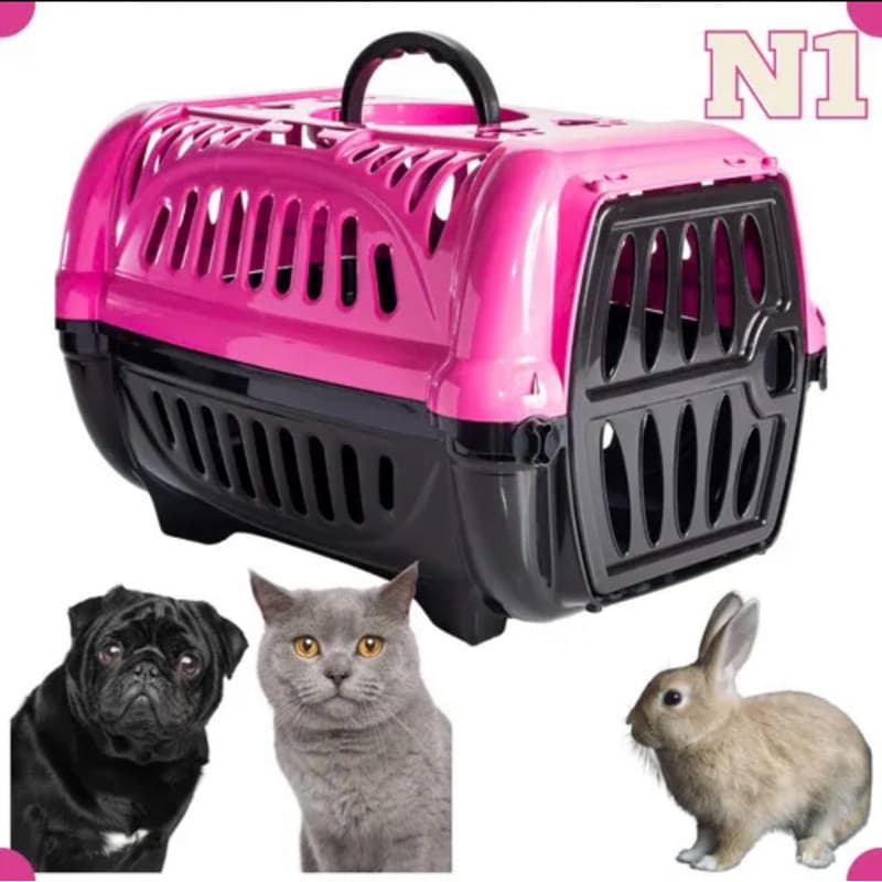 Caixa Transporte Pet até 8kg Cachorro Gato Coelho Caixa Viagem Pet Portátil Ventilada Resistente para Animais Pequenos
