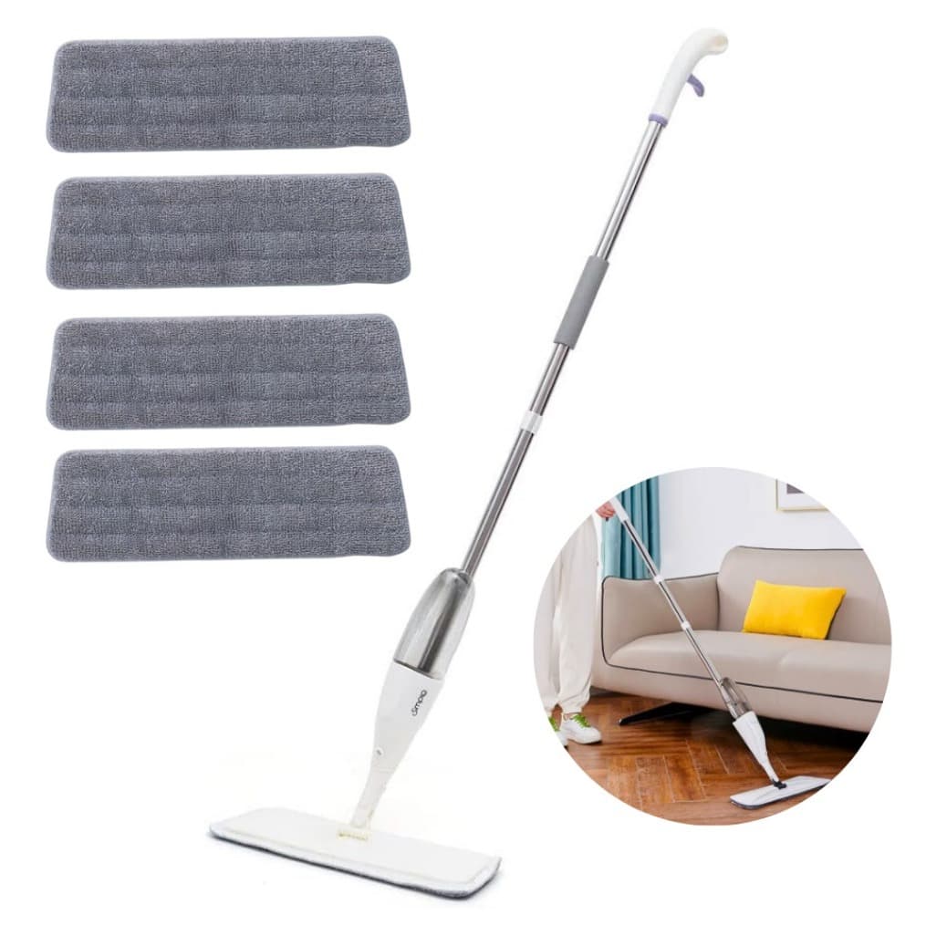 Mop Spray Giratório Limpeza Flash Mágico Rodo Esfregão Com Reservatório + 4 Refil