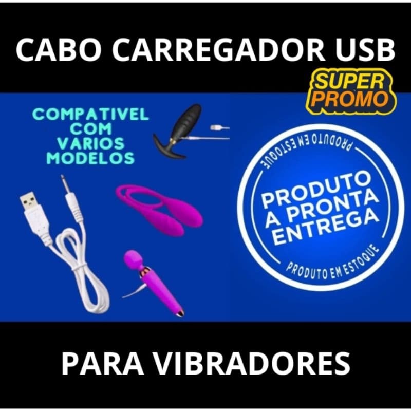 Cabo P1 USB Carregador para Massageador Vibradores e outros Compativeis em geral