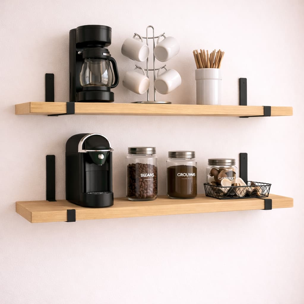 Kit 2 Prateleira Industrial Com Mão francesa ferro Nicho Decoração rustica