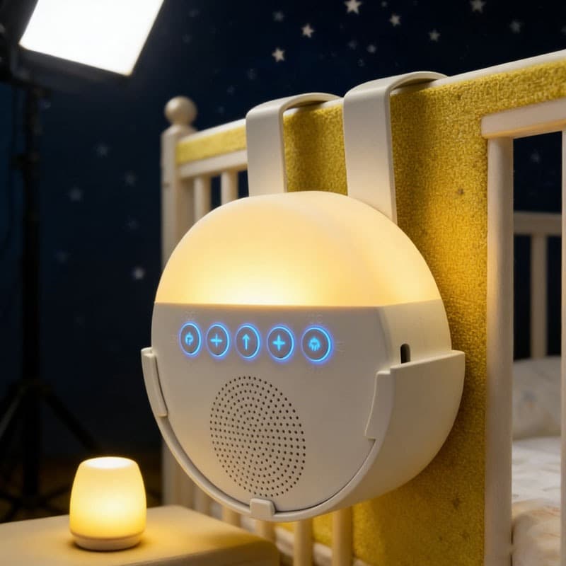 Máquina de Ruído Branco Infantil - Aparelho de Som para Dormir, Luz Noturna USB, Ideal para Bebês e Relaxamento
