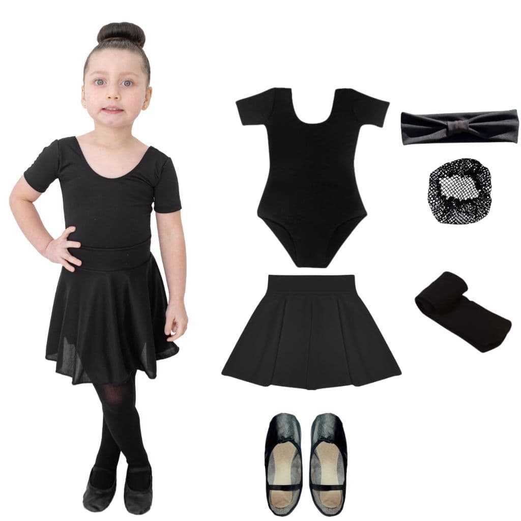 Kit De Ballet Infantil 6 Itens Preto Jazz