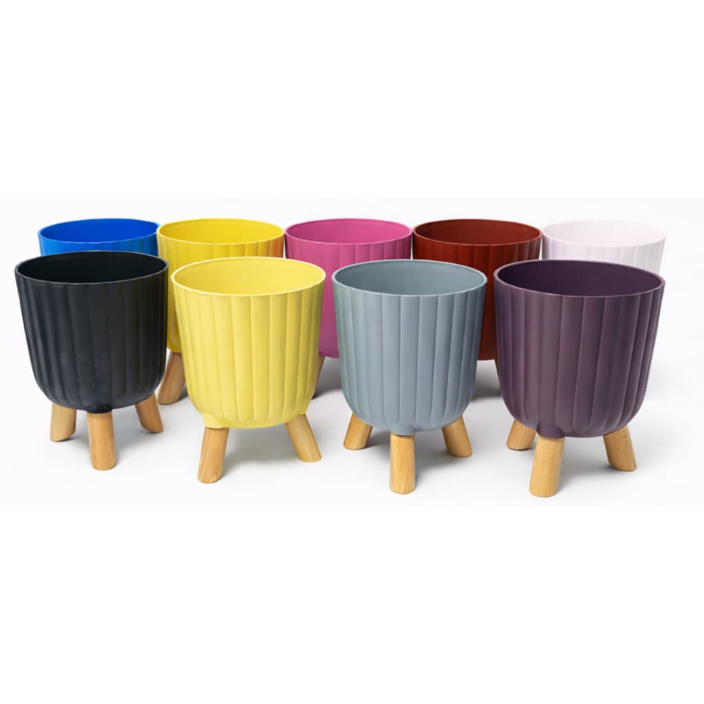 Vaso Cachepô 13cm Para Planta Canelado em Várias Cores Vibrantes para Decoração Jardim Casa Bancada