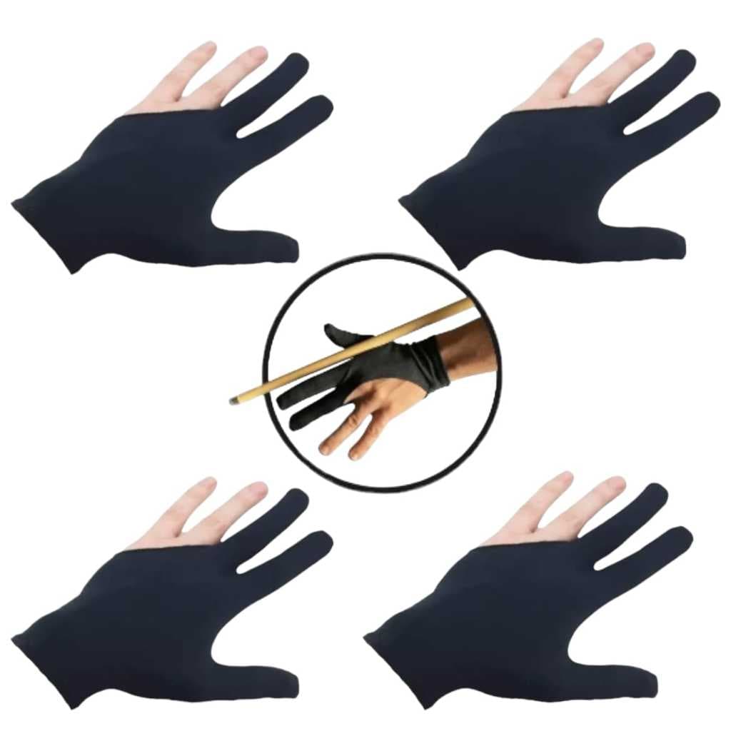 Luva de Snooker Bilhar para Taco de Sinuca Ambidestra Lycra 3 Dedos Jogar Sinuca Bilhar Tacada