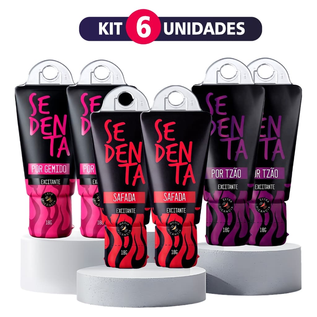 Kit 6 Gel Lubrificante Intimo Sedenta por Gemido Safada Tzão Excitante Picante Produtos Sex Shop