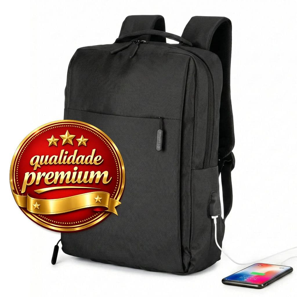 Mochila Executiva Grande c/ USB Externa Praticidade Conforto para Trabalho Faculdade Viagem