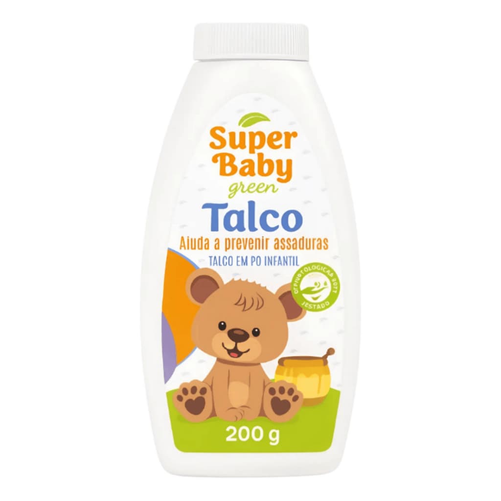 Talco Para Bebê Super Baby Green 200g Talco Infantil Pele Sequinha Proteção Contra Assaduras