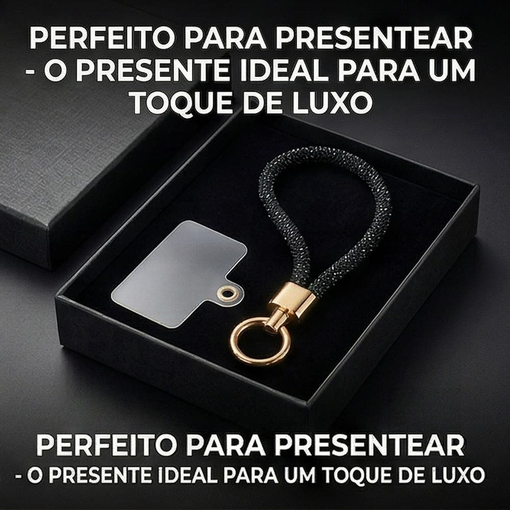 Cordão de Pulso para Celular com Adaptador Universal Anti Queda Alça Premium