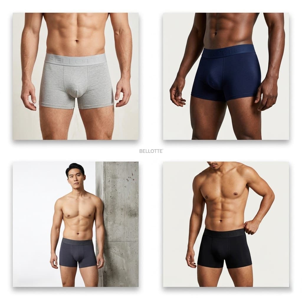 Kit com 4 Cueca Boxer Algodão Masculina Bellotte – Conforto e Estilo Diário
