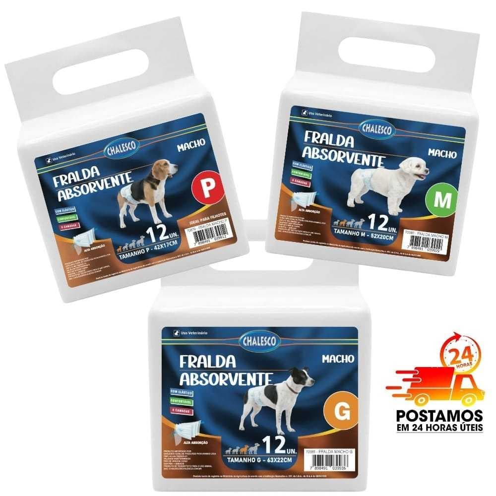 Fralda Higiênica Descartável para Cães Machos - Chalesco