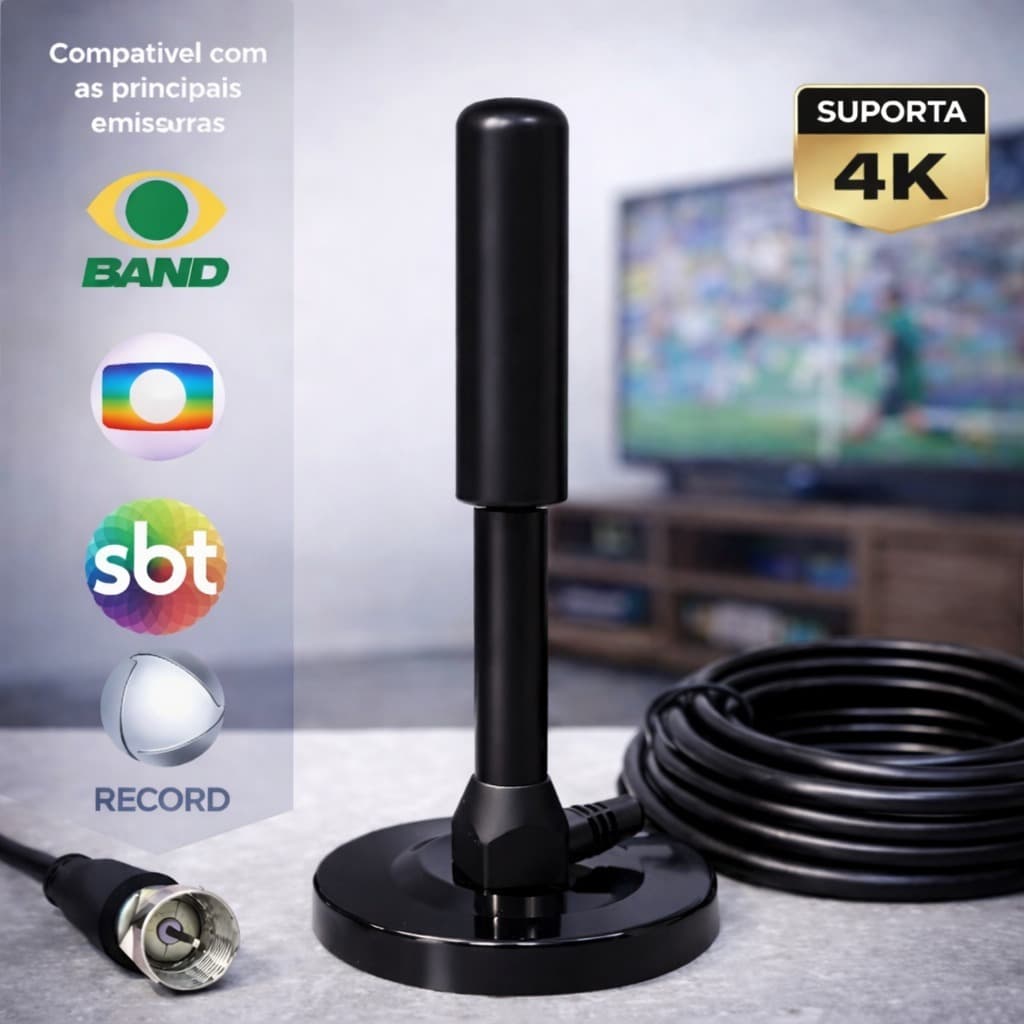 Antena Digital Para Tv Imagem HD Ótimo Sinal Portátil Alto Alcance e Definição ENVIO IMEDIATO