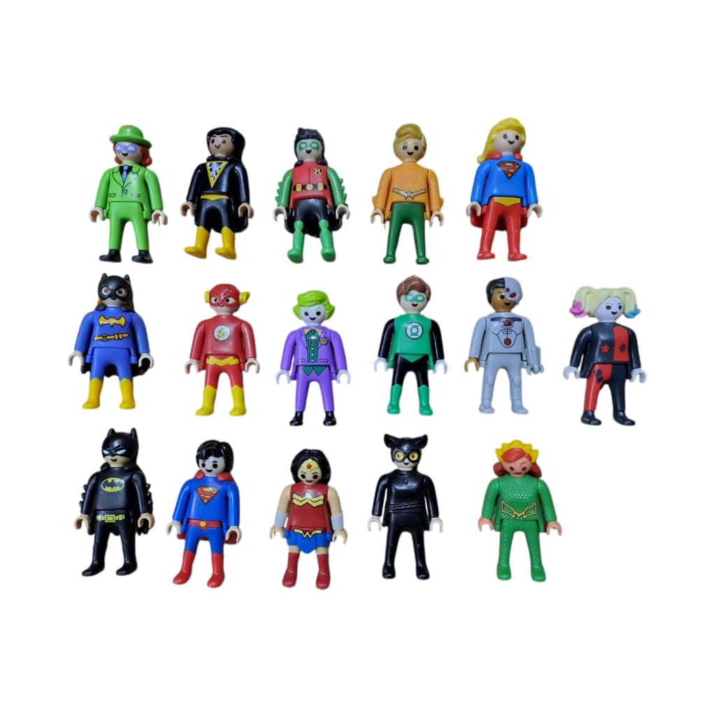 Coleção Completa 16 Bonecos Playmobil DC Kinder Ovo Edição 2026