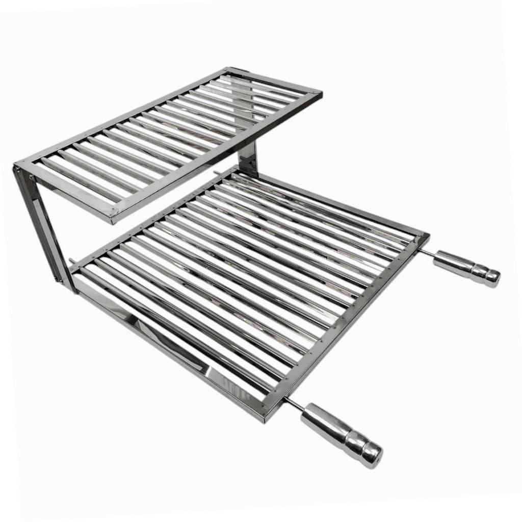 Grelha Uruguaia Parrilla Inox Para Churrasco Com Grelha Descanso Auxiliar Resistente Premium