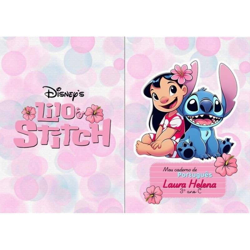 kit adesivos 5 Capas e 5 Contracapas para caderno personalizado infantil nome serie