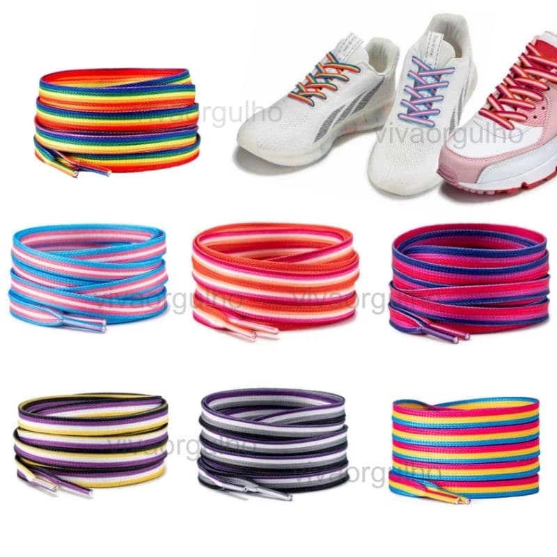 cadarço lgbt lésbica sunset bissexual transexual não binário pansexual tênis sapato cinto