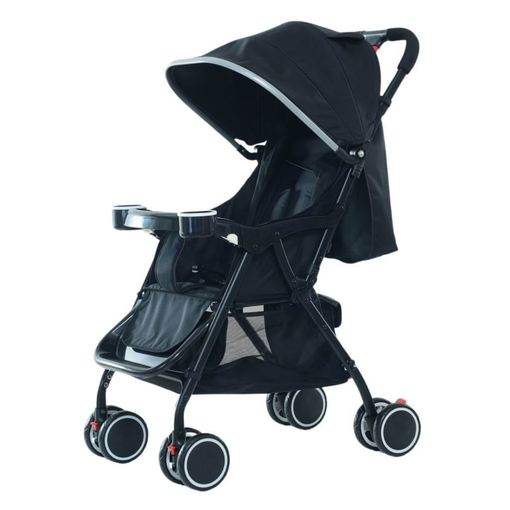 Carrinho de Bebê Passeio Com Porta Copos Assento Acolchoado Reclinável Até 20kg