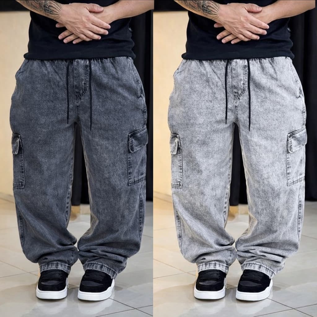 Calças Balão cargo Masculina Jogger sem punho