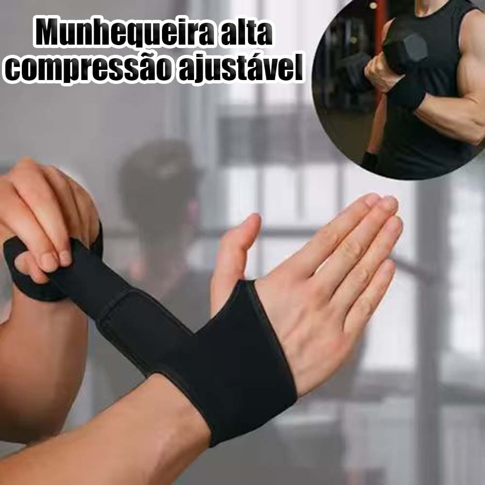 KIT 1/2 Munhequeiras de Alta Compressão Elástica Ajustável Ortopédica Alívio da Dor Tendinite