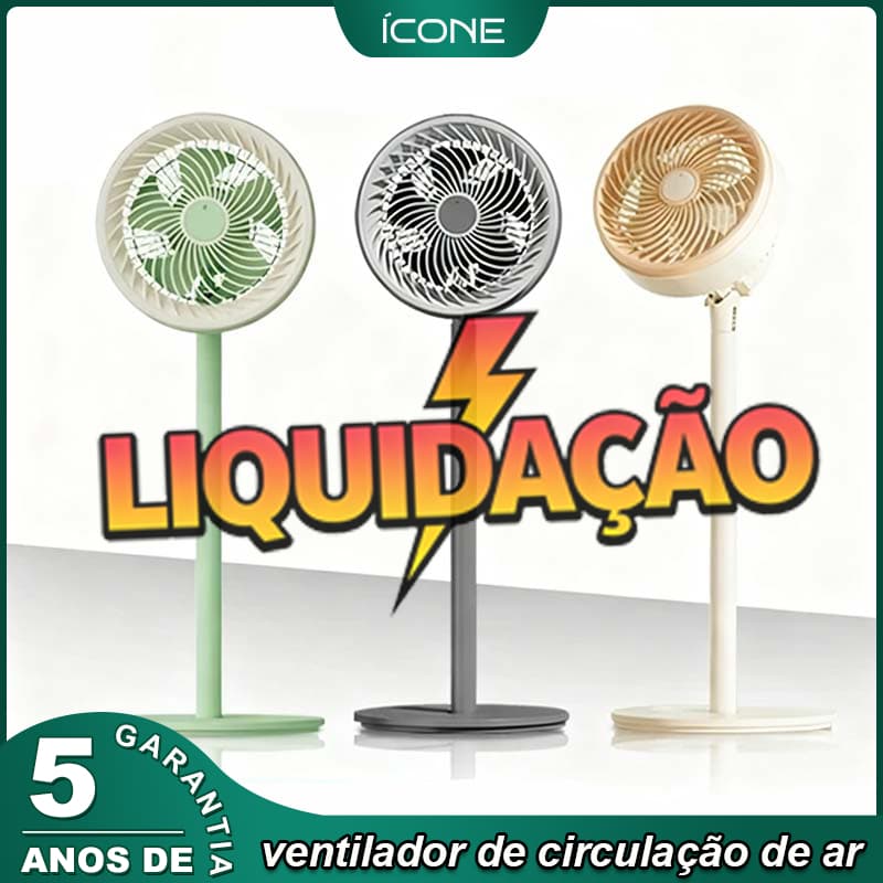 Ventilador de Circulação de Ar com Base, Ventilador Elétrico com Vento Forte, Extensão e Contração Livres