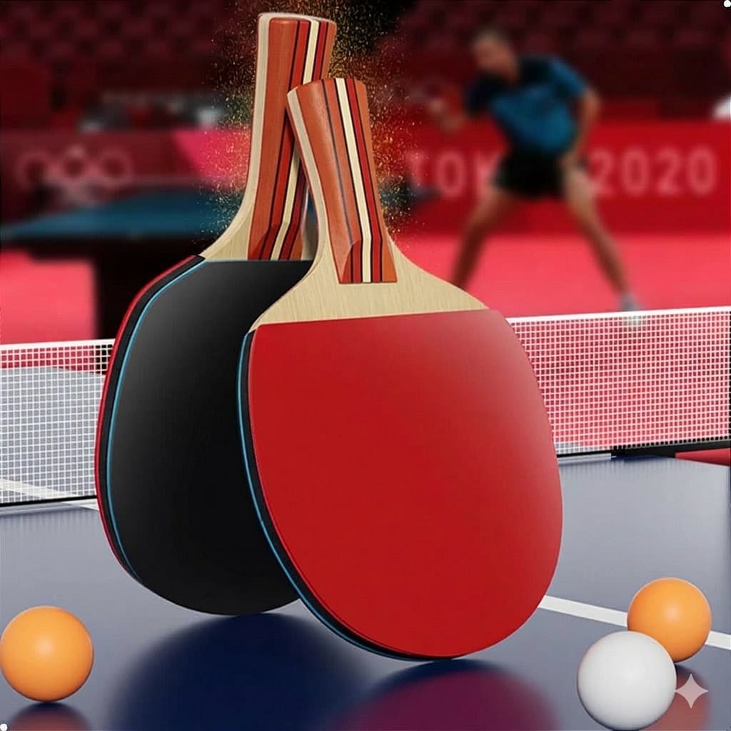 Kit Ping Pong 2 Raquete Tênis de Mesa 3 Bolinha com Estojo Lorben