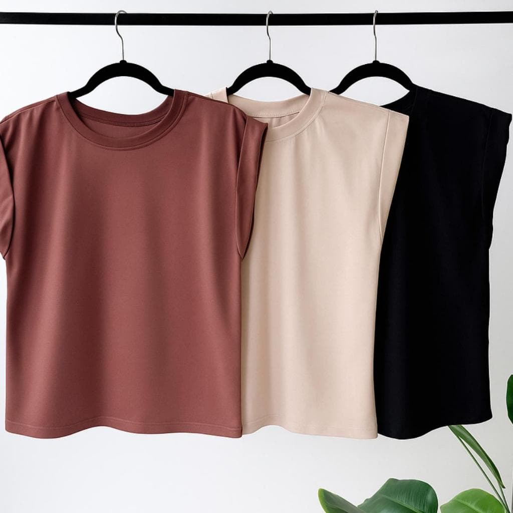 Kit 3 Blusas Regatas Femininas Muscle Tee T-Shirt 100% Algodão Básica