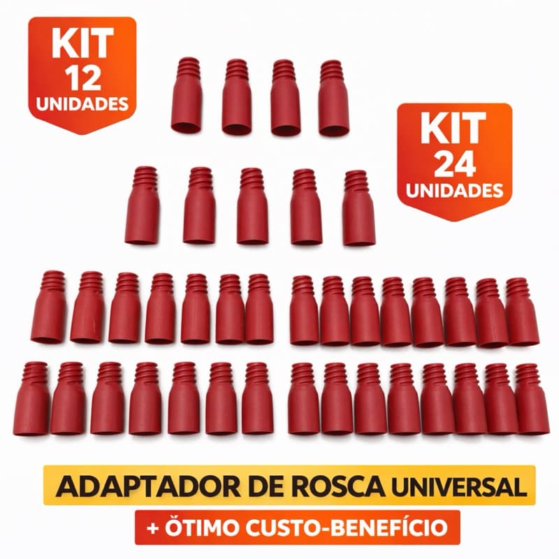 Ponteira Adaptador Rosca para Cabo de Vassoura / Rodo – Conector Plástico Universal