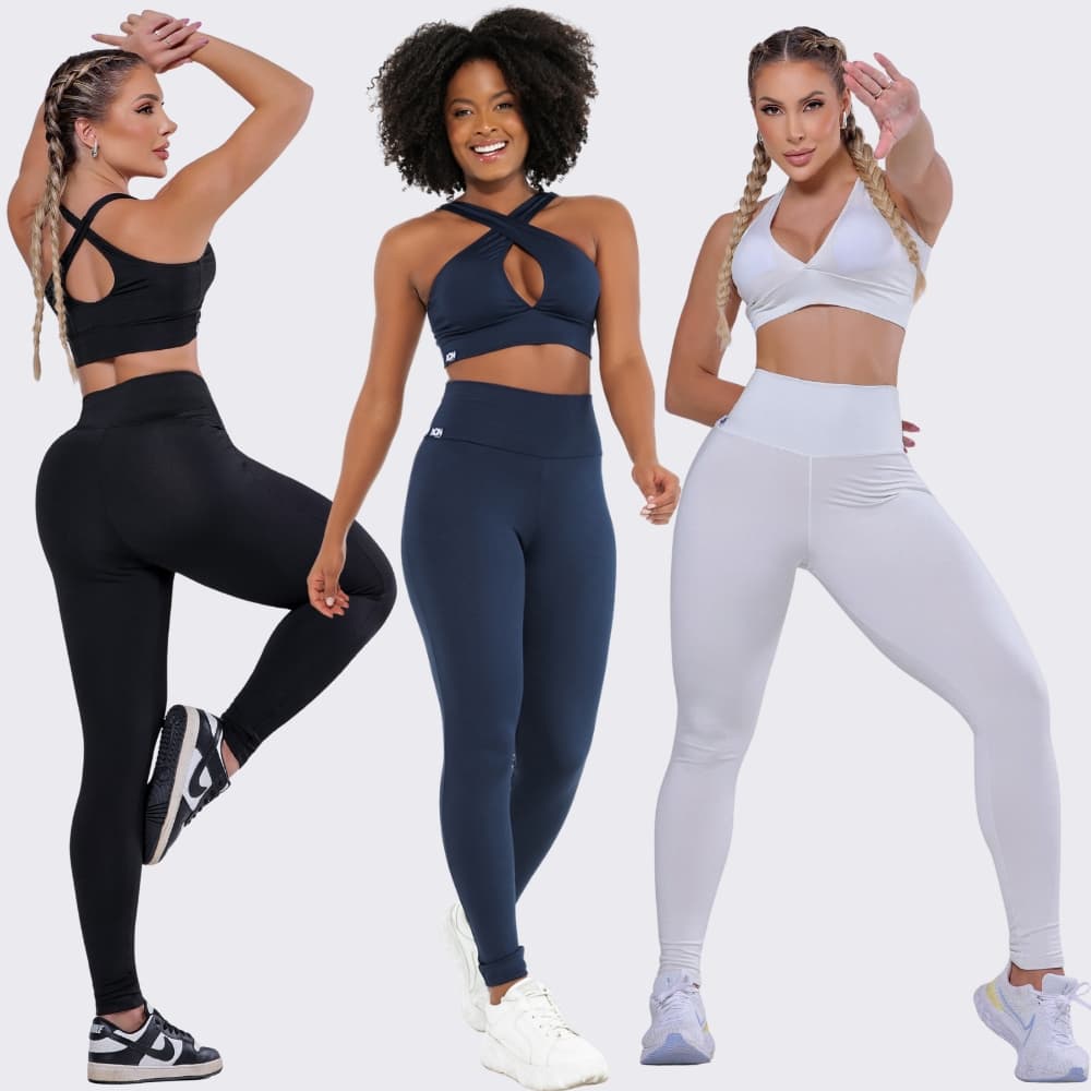 Promoçao Conjunto Fitness Basico Academia Treino forro duplo AQN SPORT