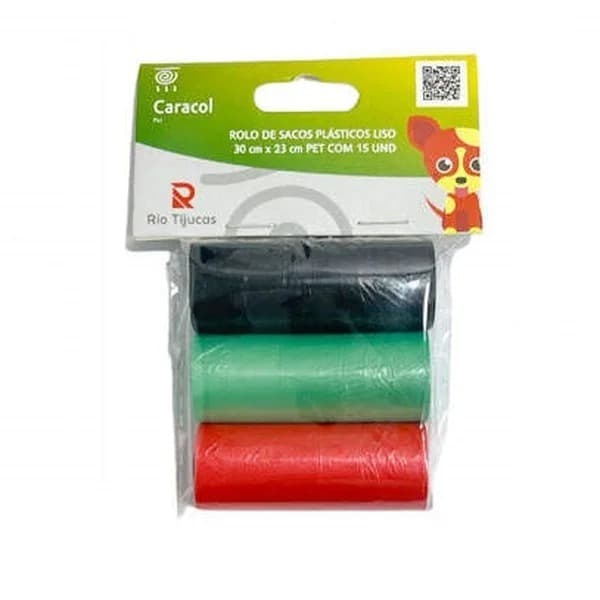 Kit 45 sacos Refil Saquinho Lixo Cata Caca Pet Coletor Higiênico Biodegradável Passeio e Higiene