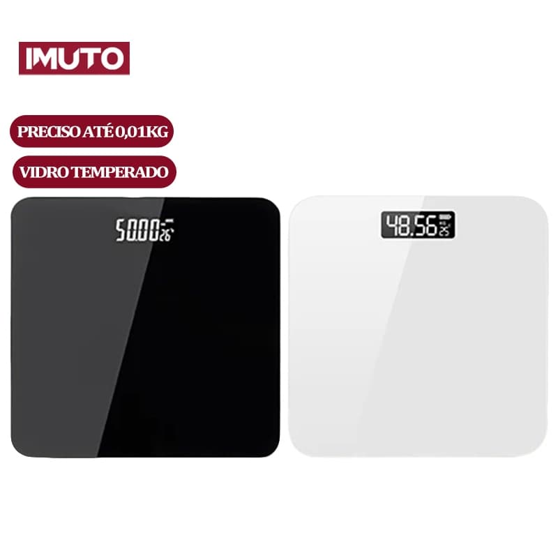 IMUTO MALL Balança Corporal Digital USB Balança de CasaDoméstica de Banho com tela LED até 180KG com Pilha