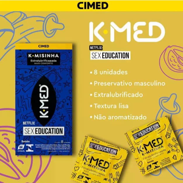 K MED Preservativos K-Misinha Tradicional Sex Education com 8 Unidades Cimed