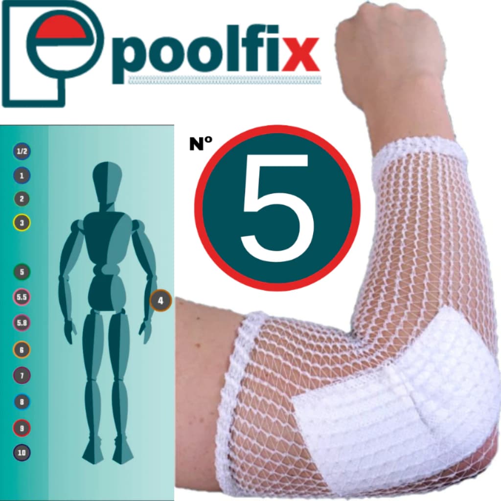 Rede Tubular Elástica Poolfix Calibre 5 29mm Para Braço e Perna 1 Metro Uso Médico