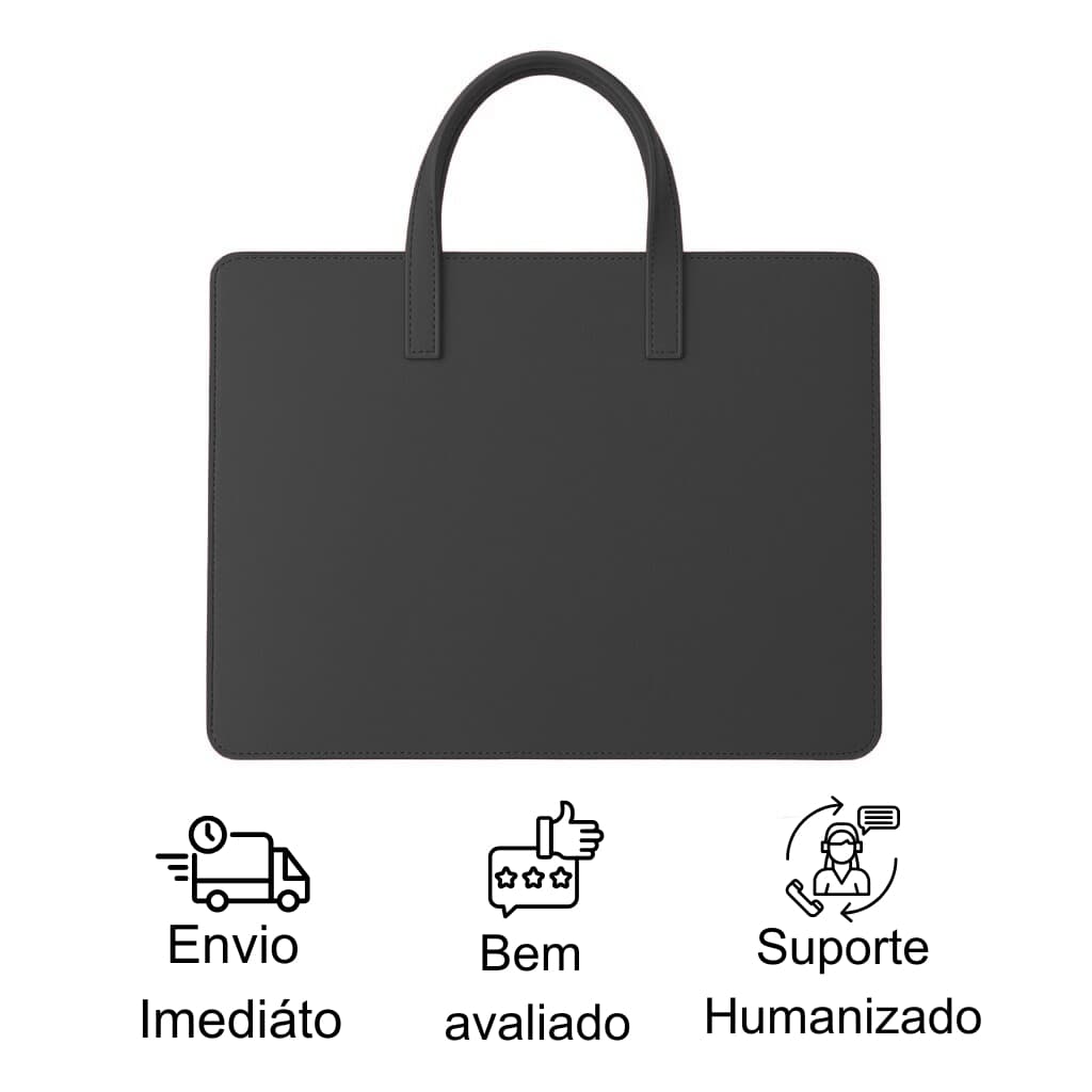 Sacola Pasta Notebook Alça Maleta Slim Couro Macio