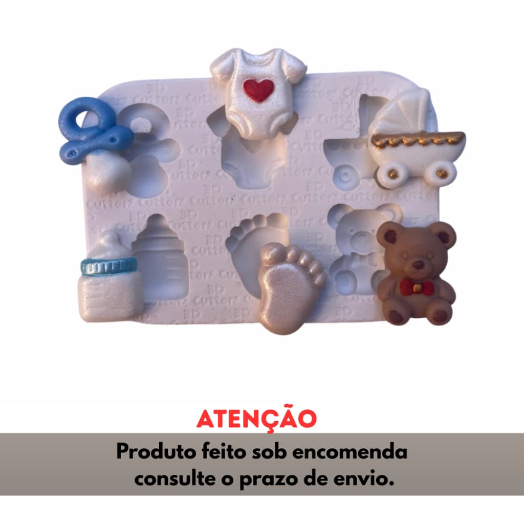Molde de Silicone para apliques de Artesanato -  Chá de Bebê